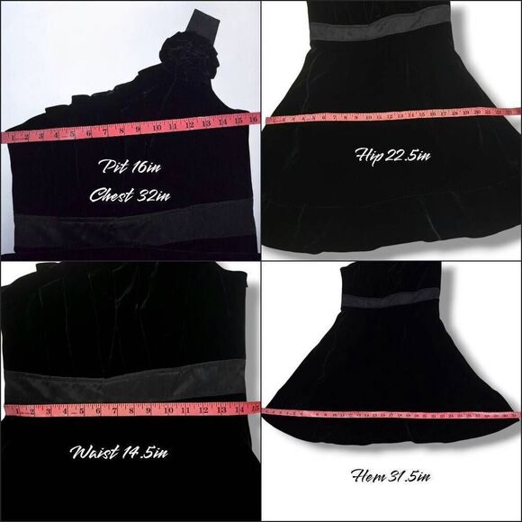 Phoebe Couture One-shoulder Velvet Cocktail Dress(C042)-Size 10 for Women - Picture 8 of 9